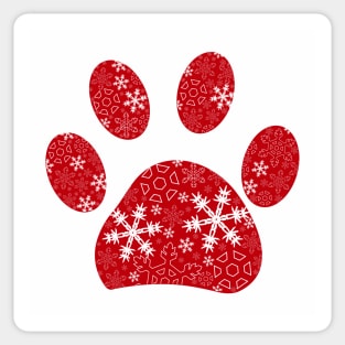 Paw print with snowflakes Sticker